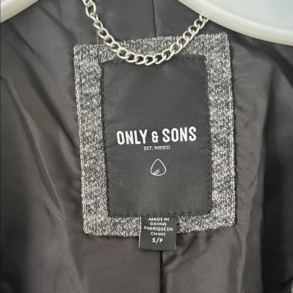 Like New! ONLY & SONS Smart Jersey Overcoat in Dark Gray Melange in Size S - Picture 6 of 15